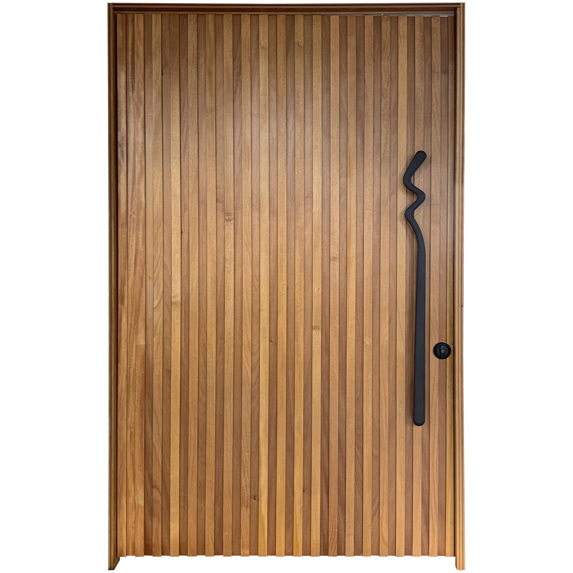 African Mahogany Modern Entry Pivot Door