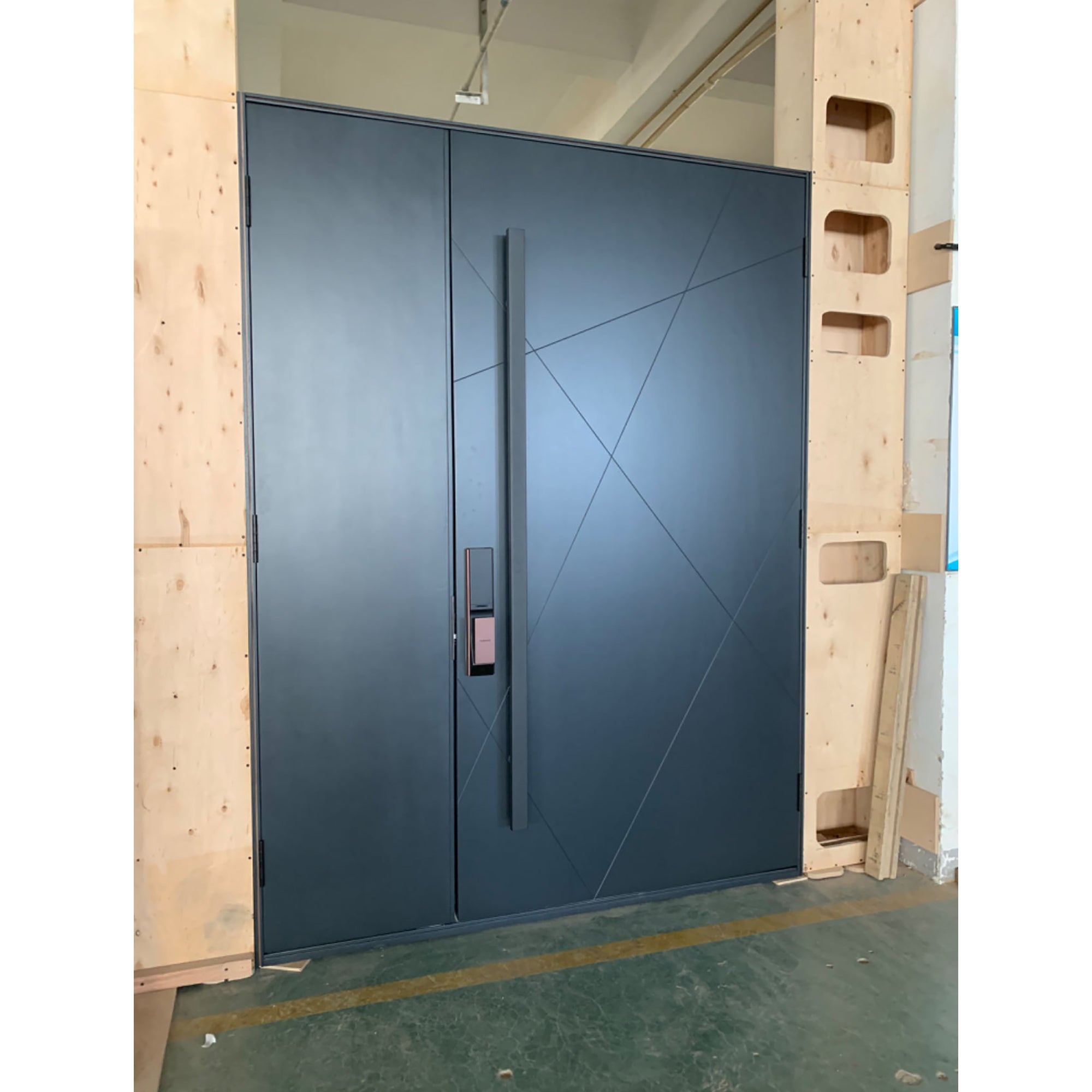 Modern Entry Wood Door With Sidelite