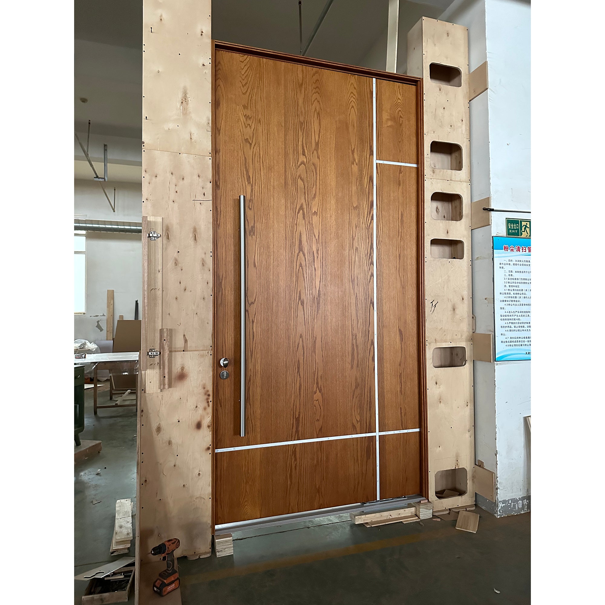 Waydoor Contemporary Red Oak Entry Pivot Door