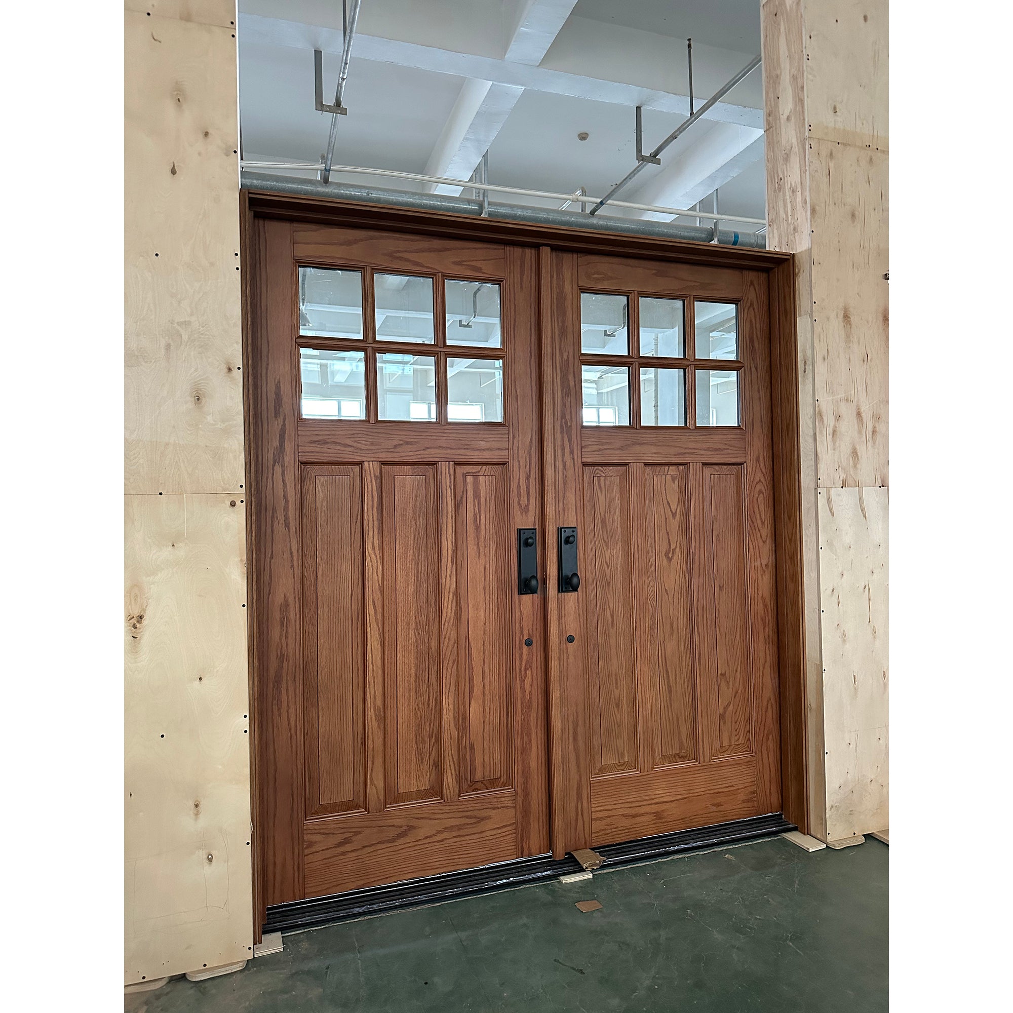 Craftsman Double Solid Wood Front Doors