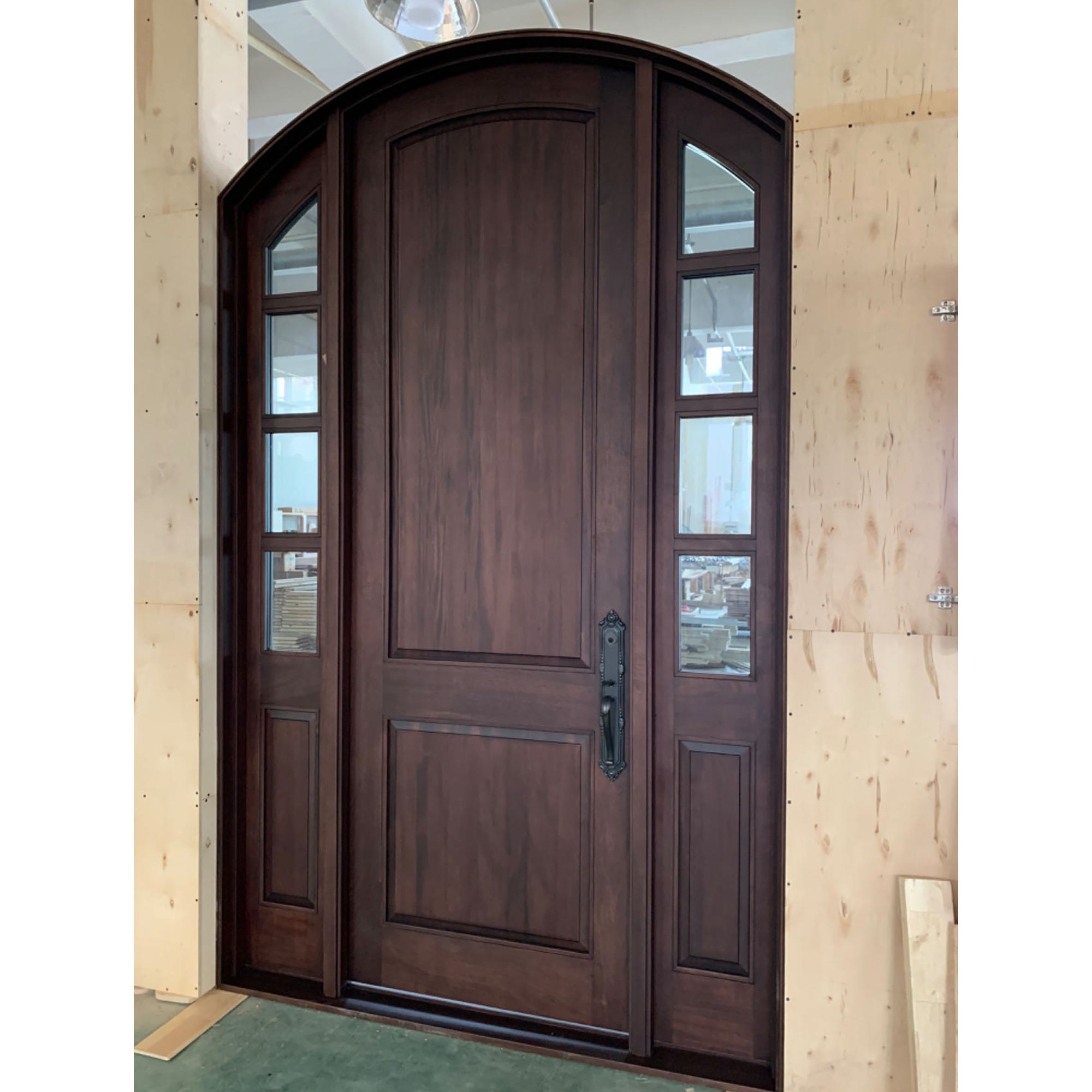 Arched Entry 2-Panel Solid Wood Door