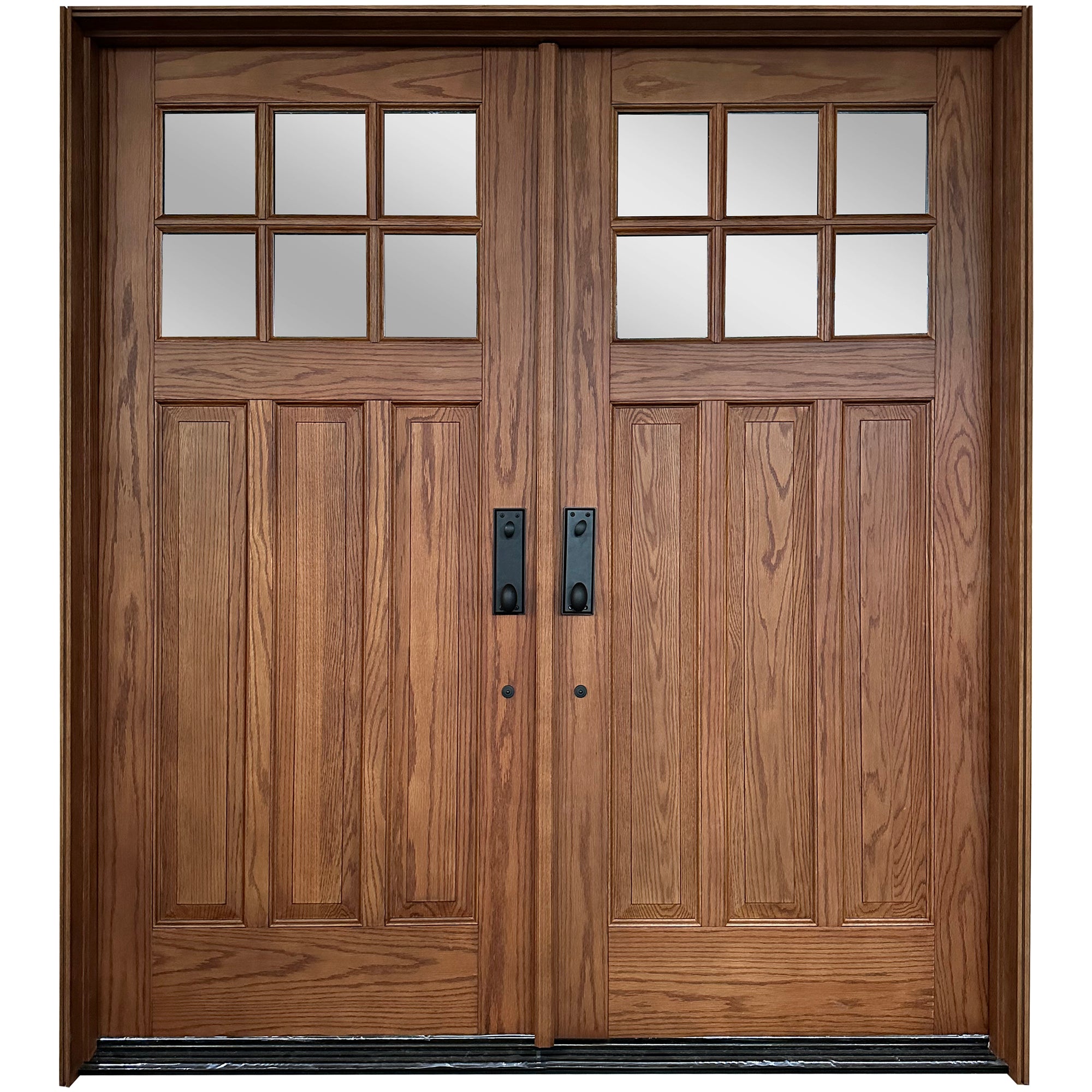 Craftsman Double Solid Wood Front Doors