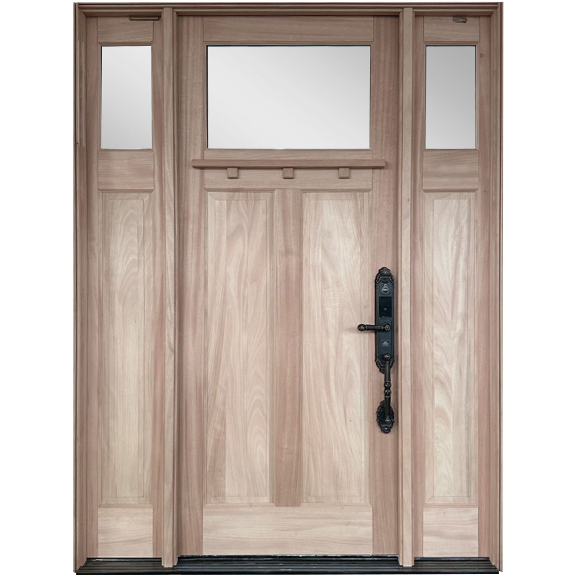 Craftsman Double Sidelites Entry Solid Wood Door