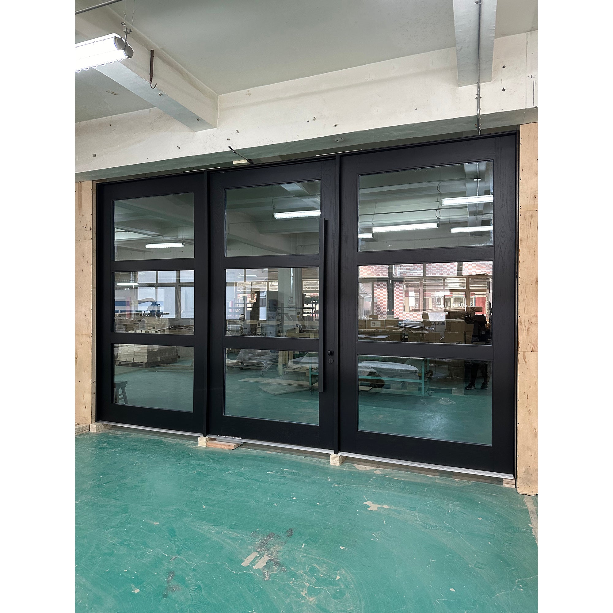 Contemporary 3 Lites Front Wood Doors