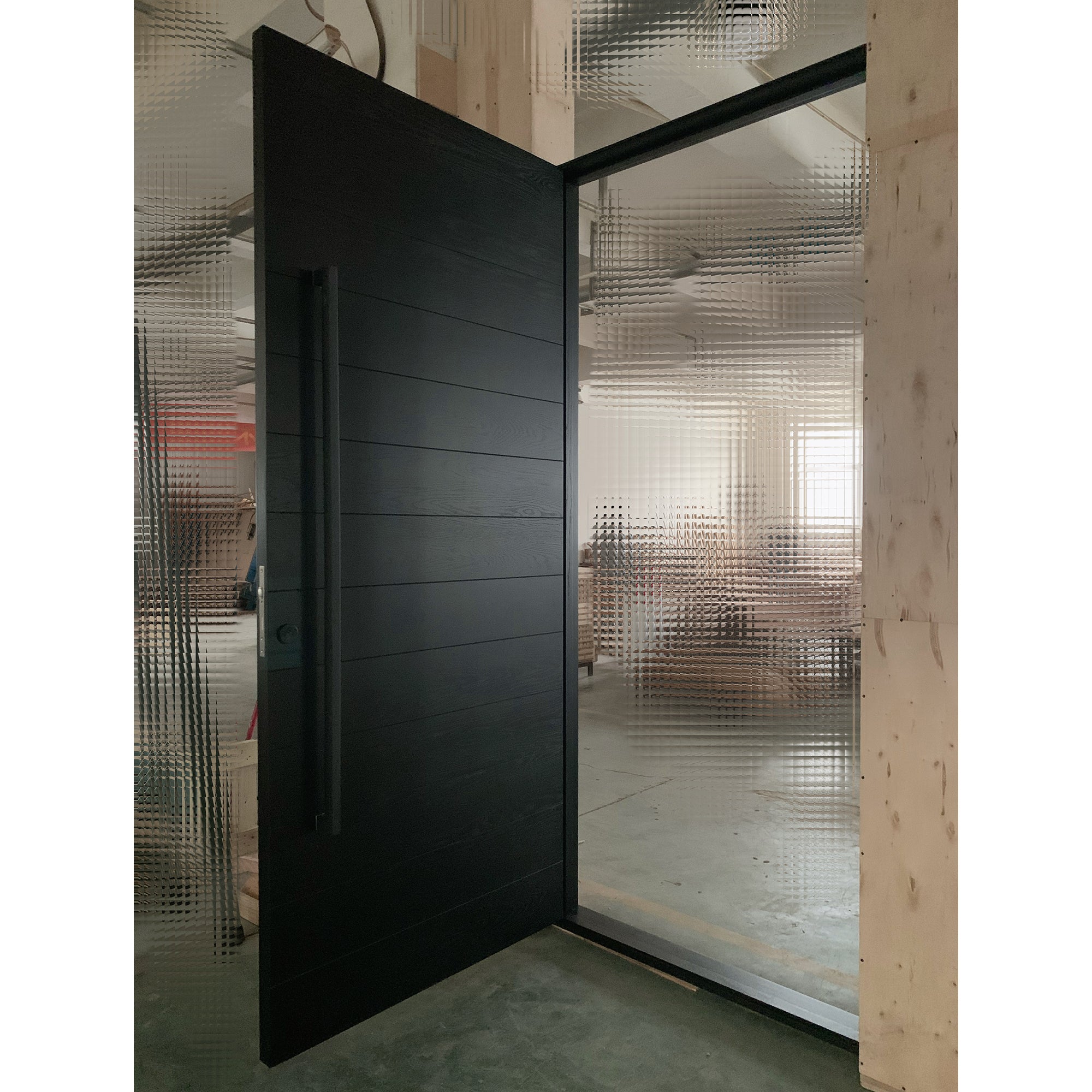 Contemporary Black Paint Wood Doors