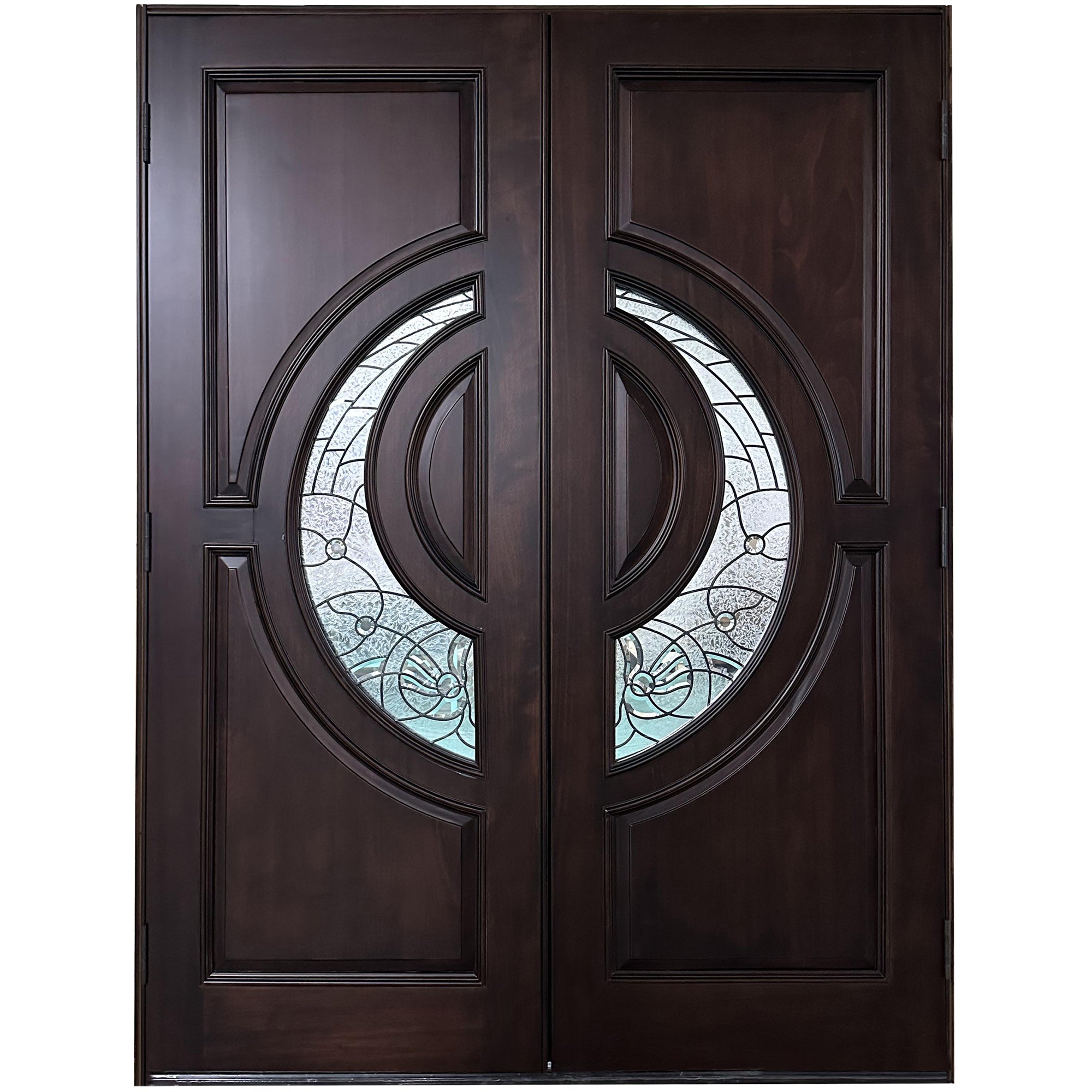 African Mahogany Double Solid Wood Exterior Doors