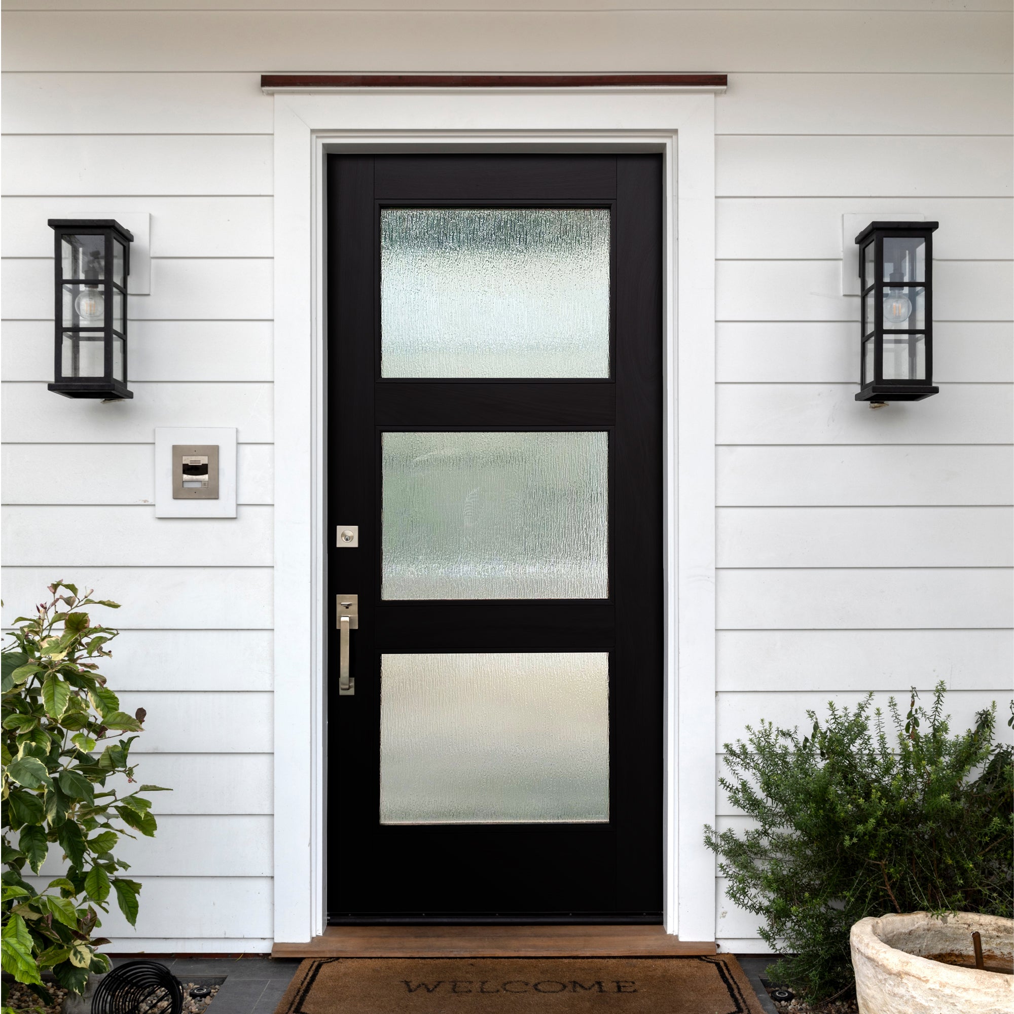 Mahogany Exterior Door With 3 Lite