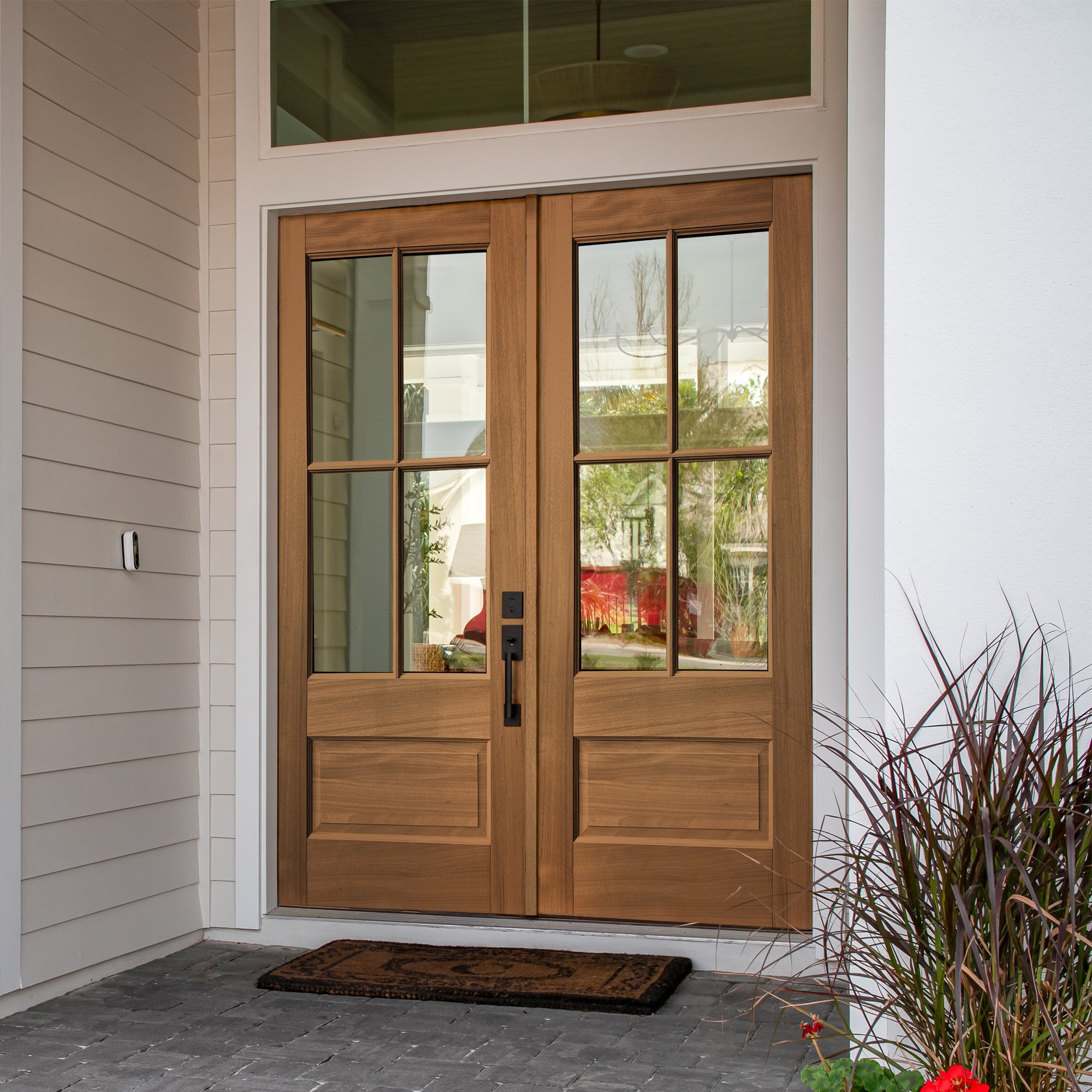 Unfinished Mahogany Exterior Door With 4 Lite