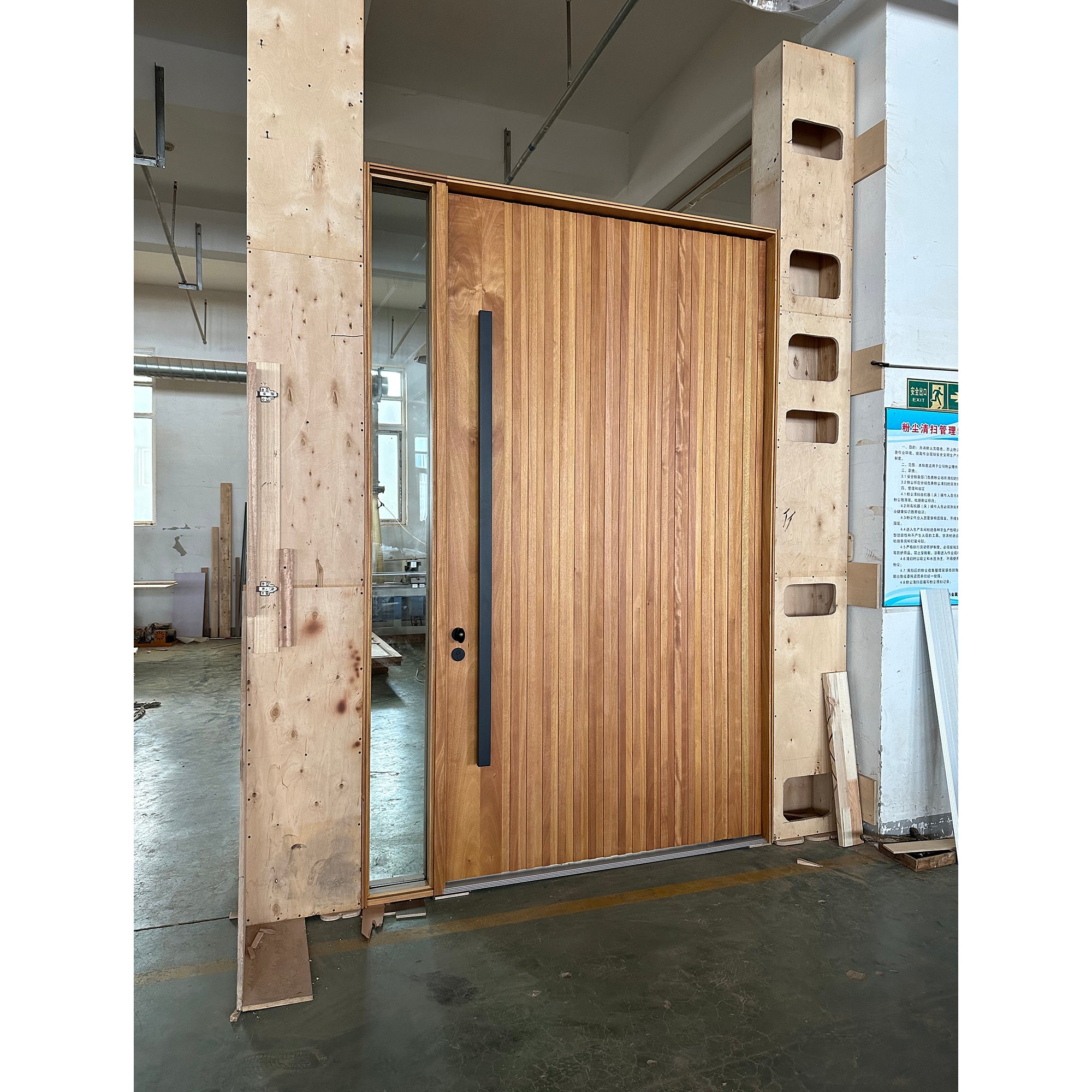 Flush Front Wood Door With Sidelite