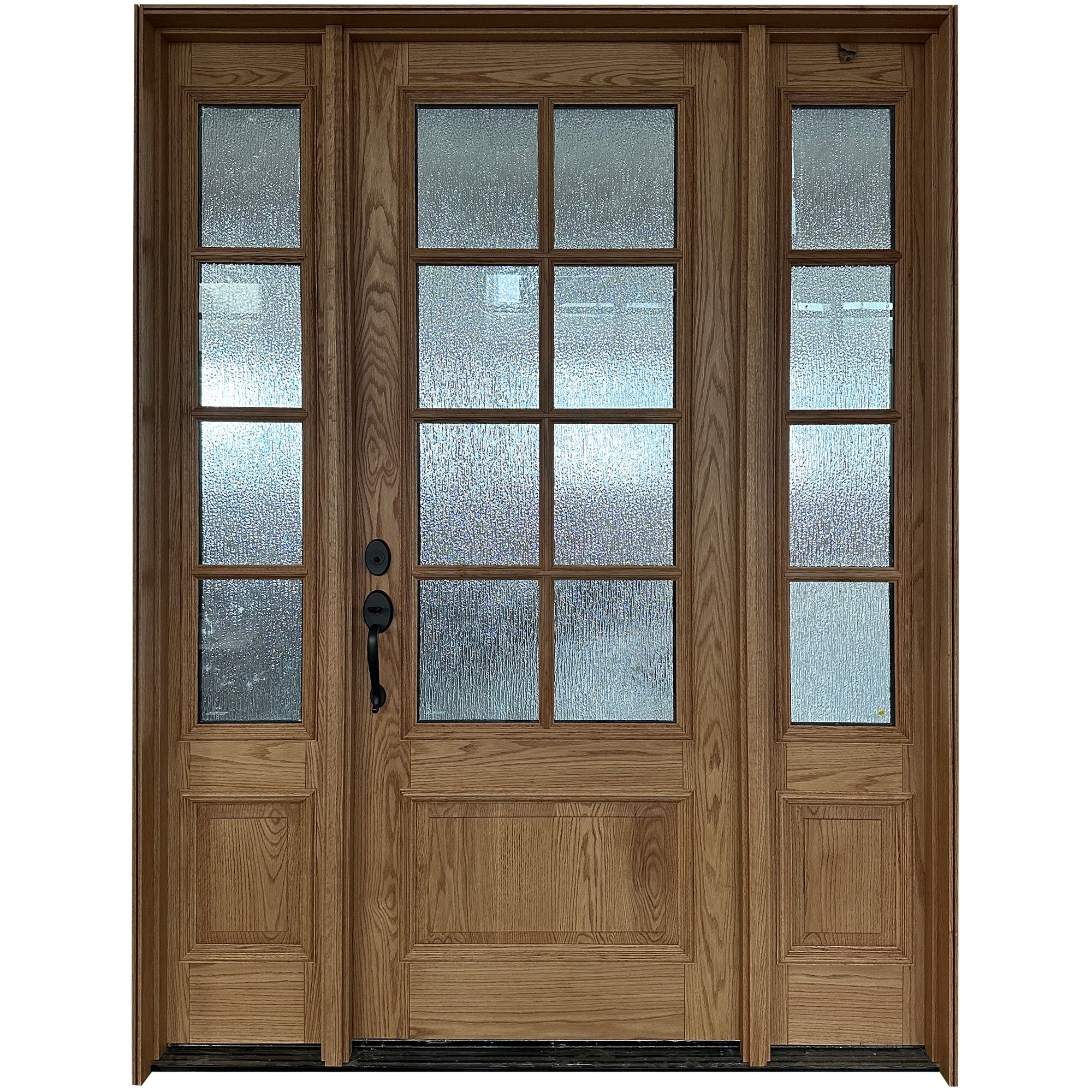 French Style Front Wood Door With Double Sidelites