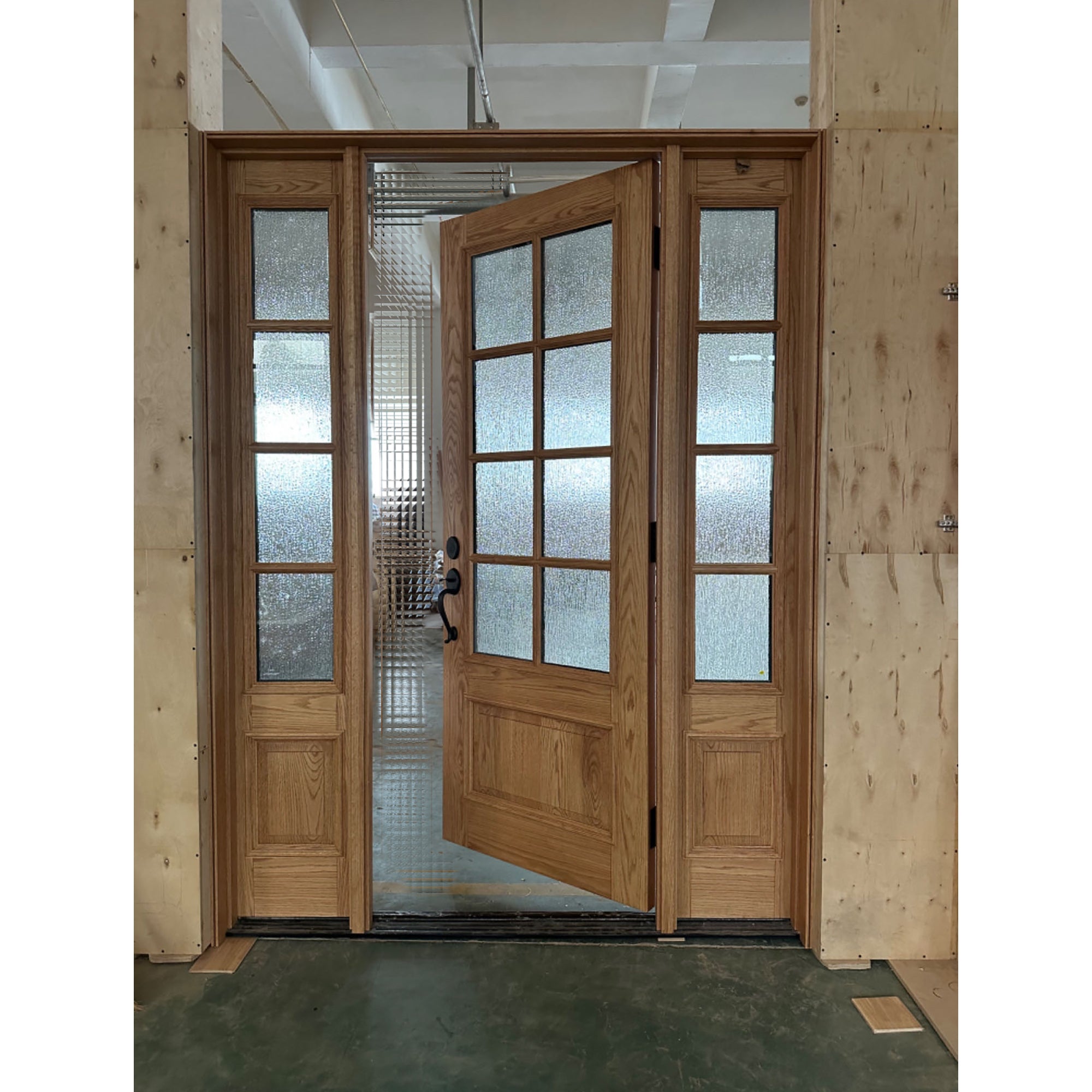 French Style Front Wood Door With Double Sidelites