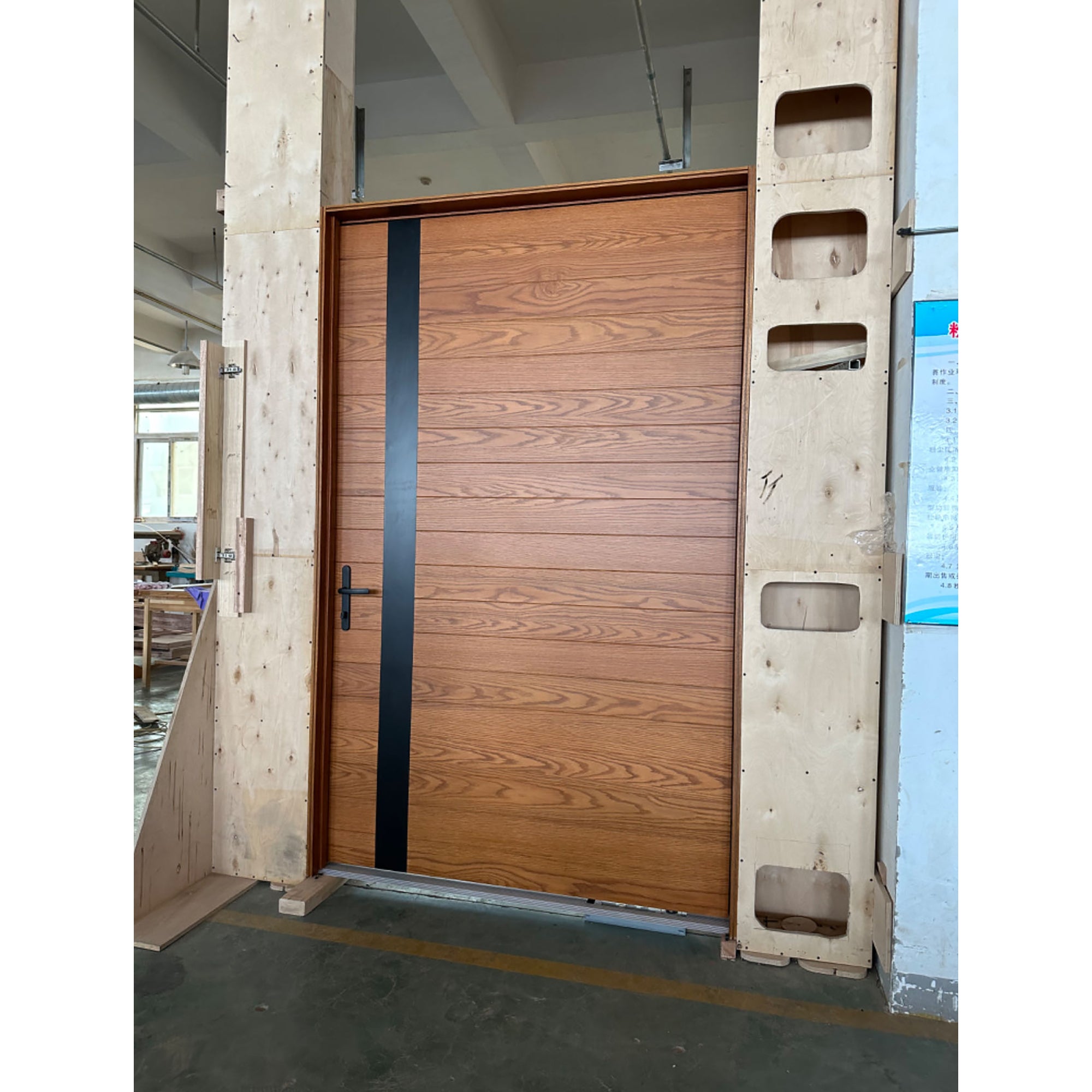 Contemporary Red Oak Pivot Solid Wood Door