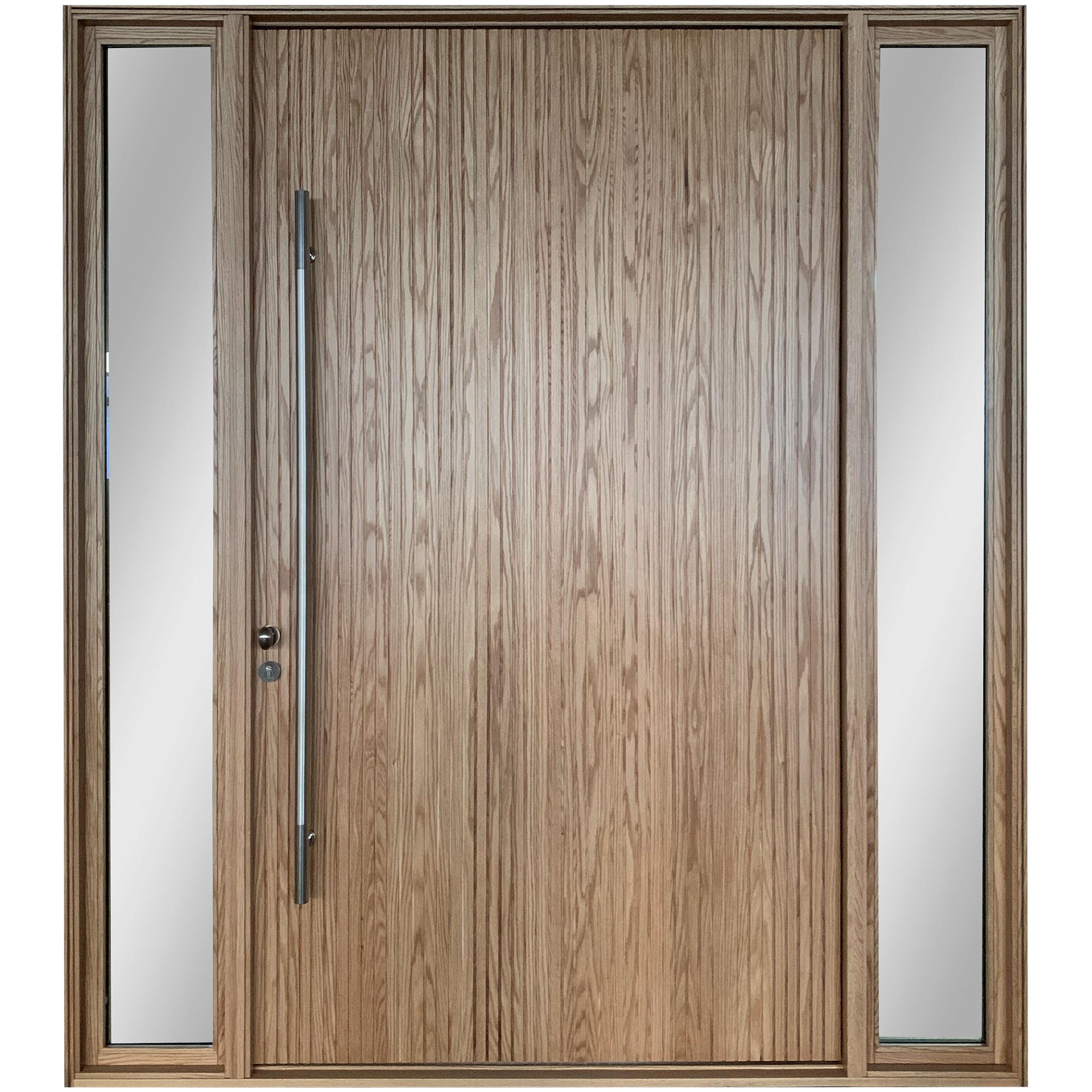 Red Oak Entry Sidelites Wood Door