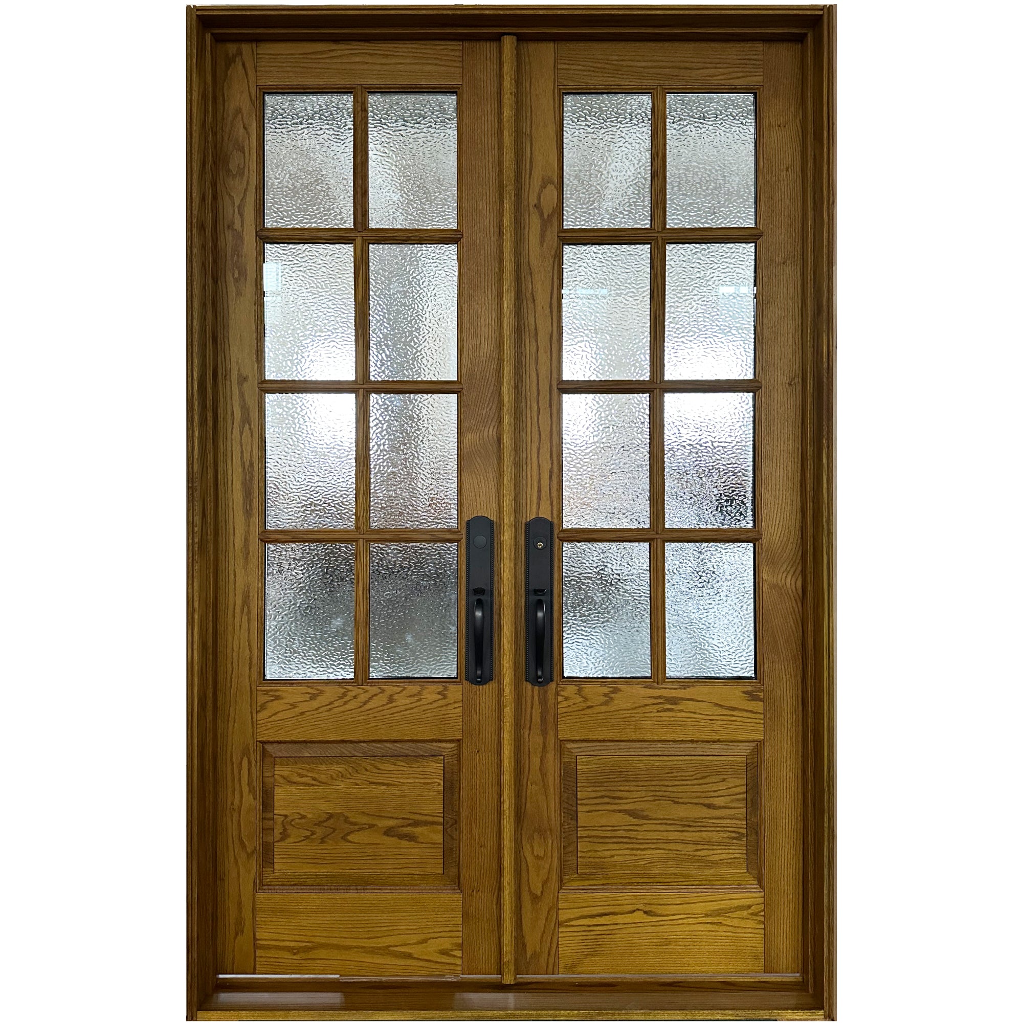 8 Lites Red Oak Front Wood Door