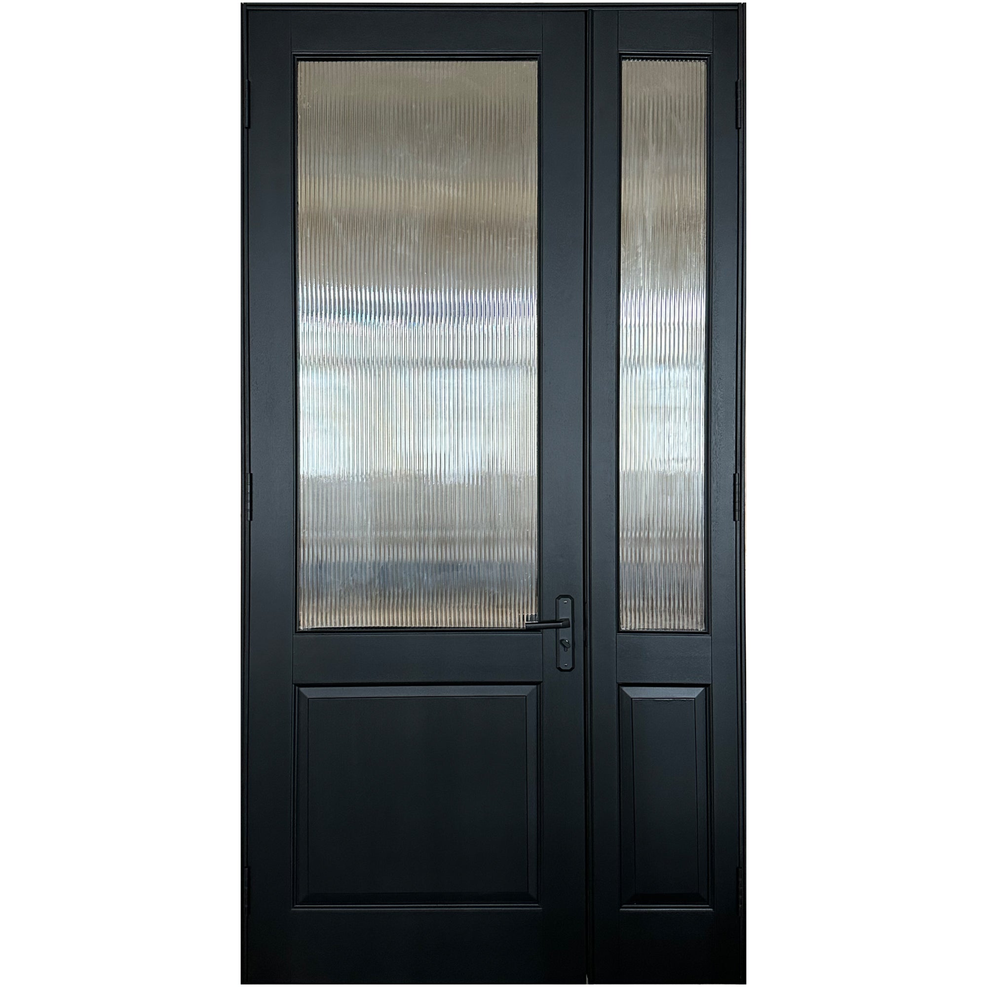 3/4 Lite Black Front Wood Door