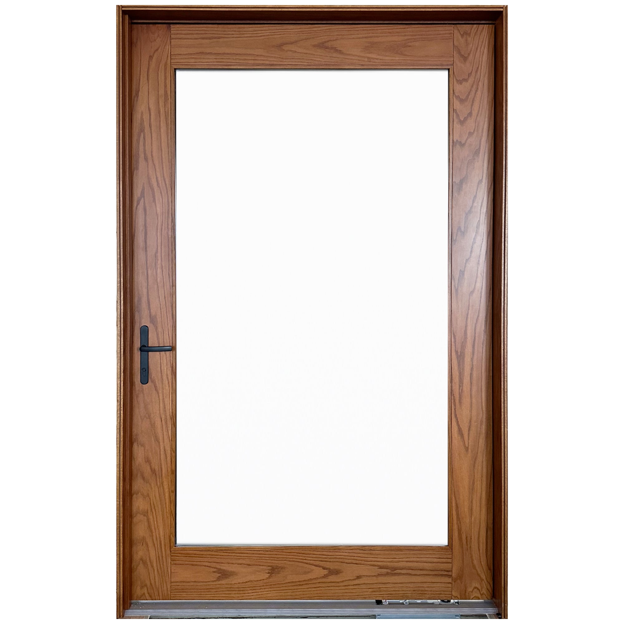 Large Glass Pivot Wood Door